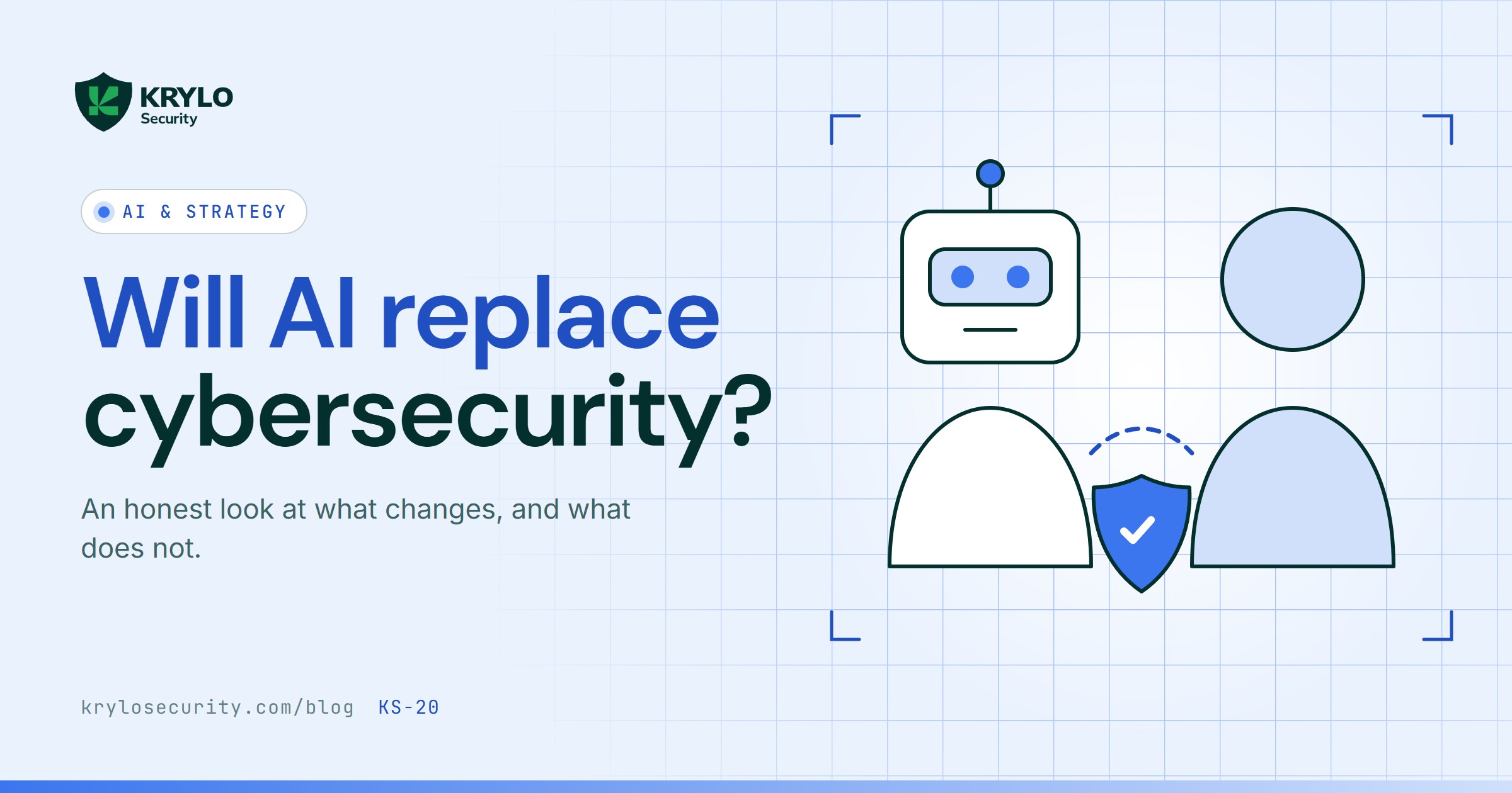 Share card: will AI replace cybersecurity, a robot and a person working side by side